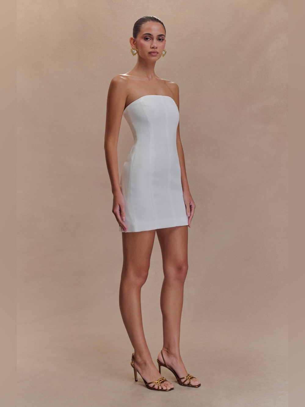 NWT Meshki Maci Crepe Mini Dress - Strapless - White - Size XXL - Fully Lined